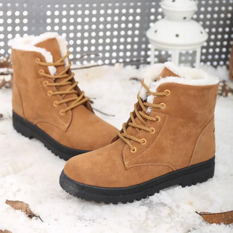 

Women Shoes High-Top Snow Boots Plus Velvet Warm Short Boots Non-Slip Wear-Resistant Cotton Shoes Botas De Mujer
