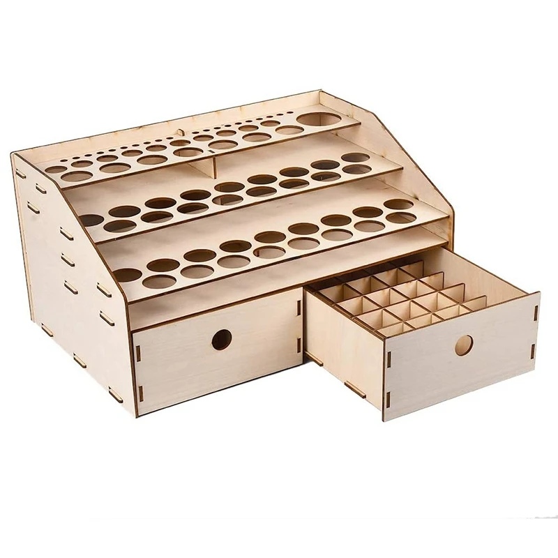 Wooden Paint Rack Stand Pigment Ink Bottle Tool Storage with Cabinet Holder Organizer | Канцтовары для офиса и дома