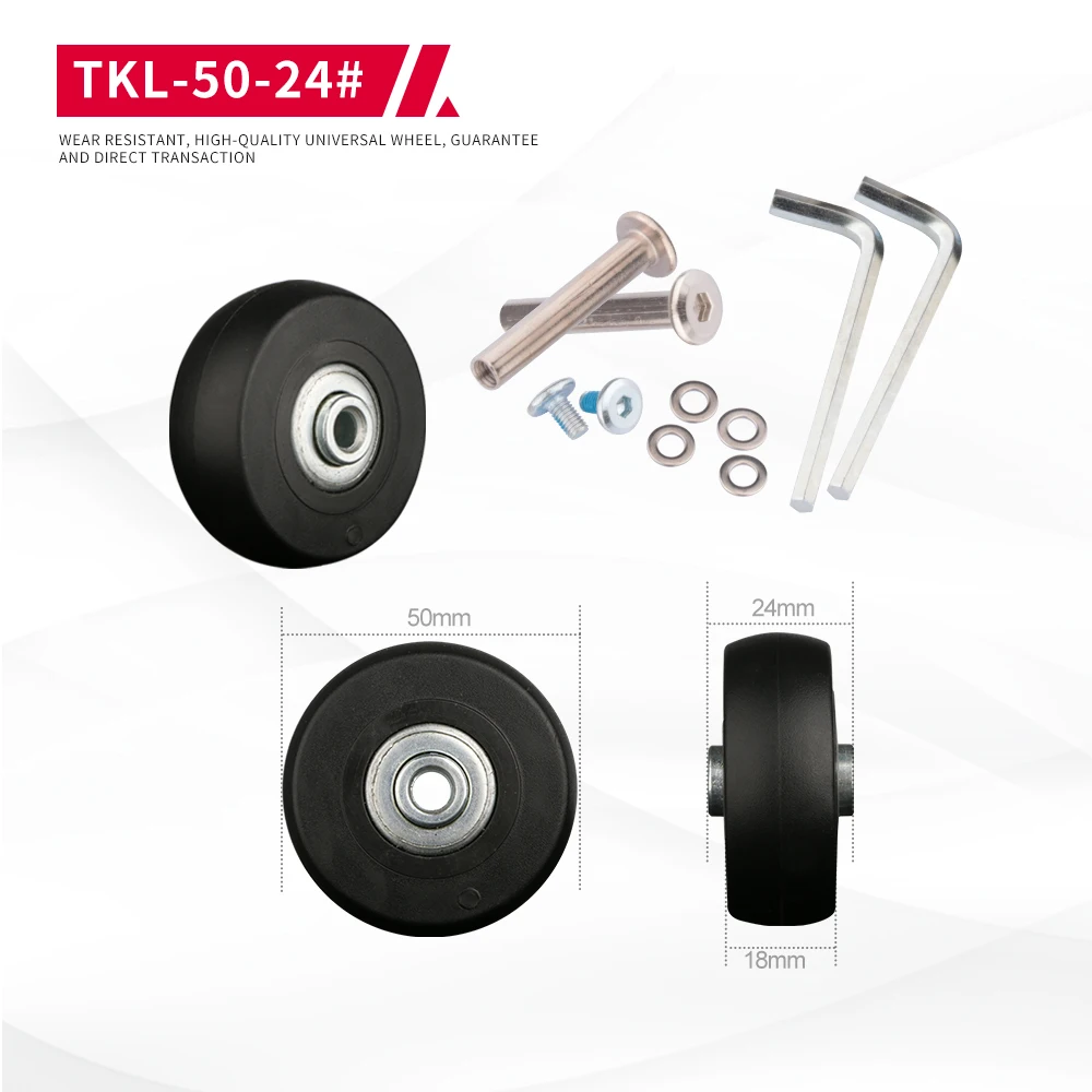 DiLong TKL-50-24 Luggage wheel wear-resistant unicycle trolley case replacement suitcase universal wheelS individual repair part