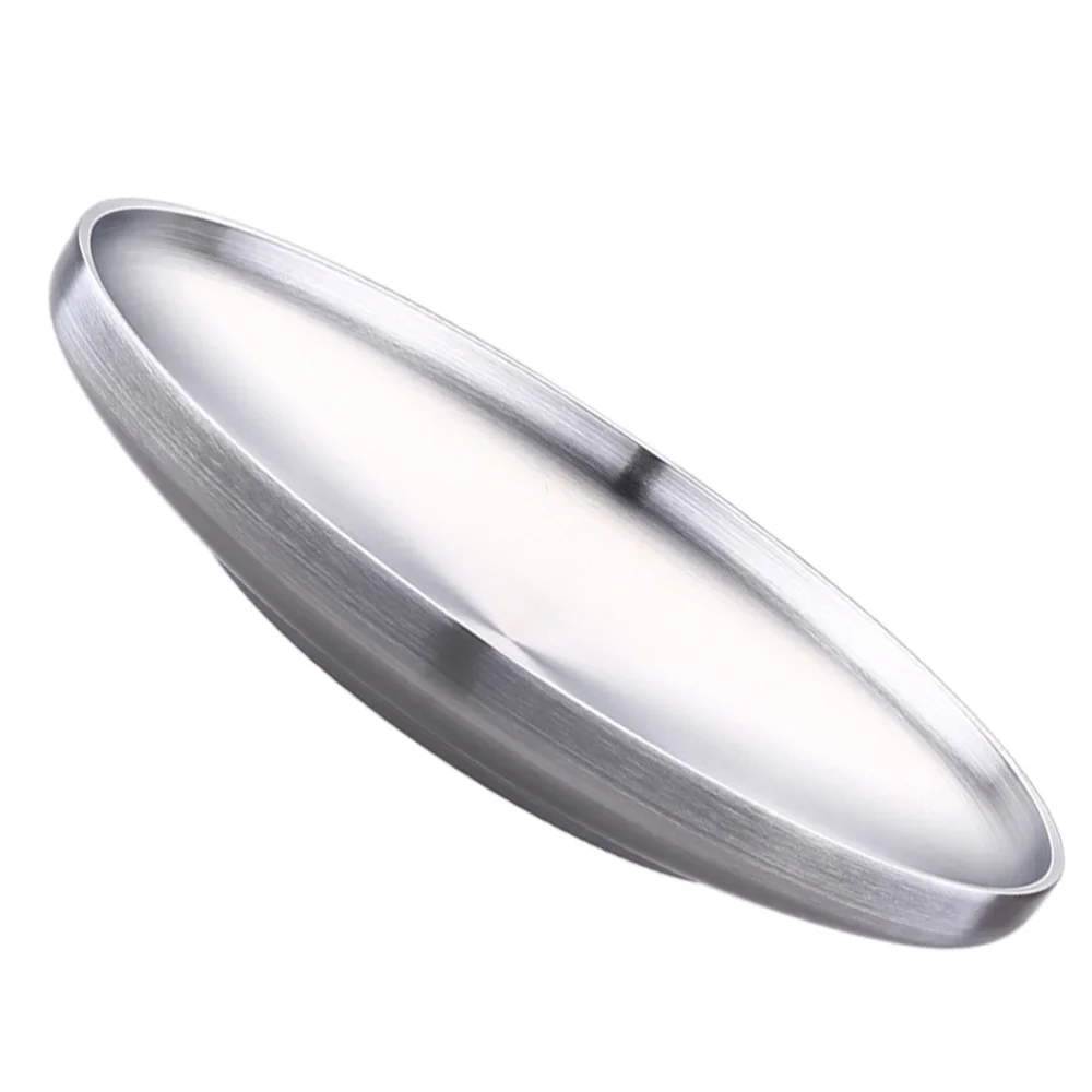 

1pc Food Tray Stainless Steel Plate Cake Plate Coffee Tray Storage Tray (17cm)