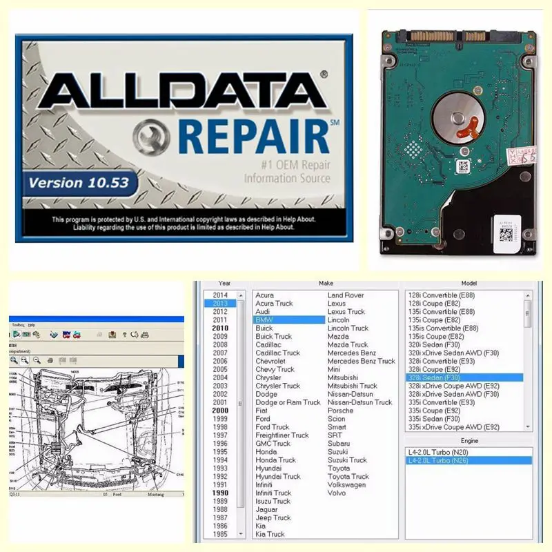 2020 Hot Auto Repair Alldata Software V10.53 alldata auto diagnostic all data in 640GB HDD Free install support windows 7 / 8 | Автомобили