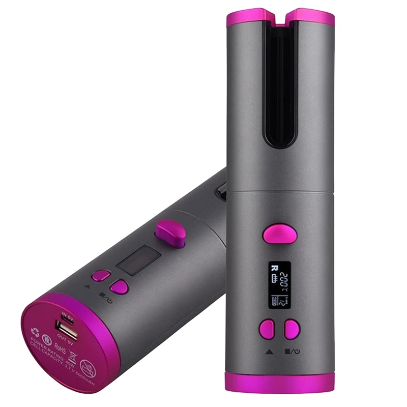 

Cordless Automatic Hair Curler Air Curler Iron Rechargeable Wand Hair Professional Rotating Hair Curler