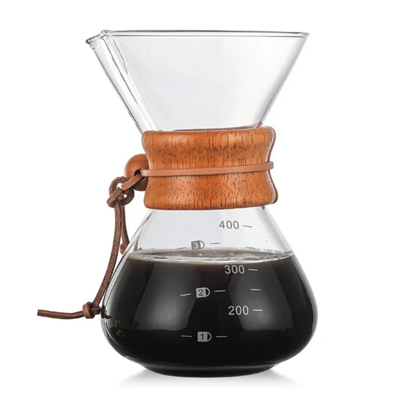 

400ml 600ml 800ml Resistant Glass Coffee Maker Coffee Pot Espresso Coffe Machine With Stainless Steel Filter Pour Over Drip Pot