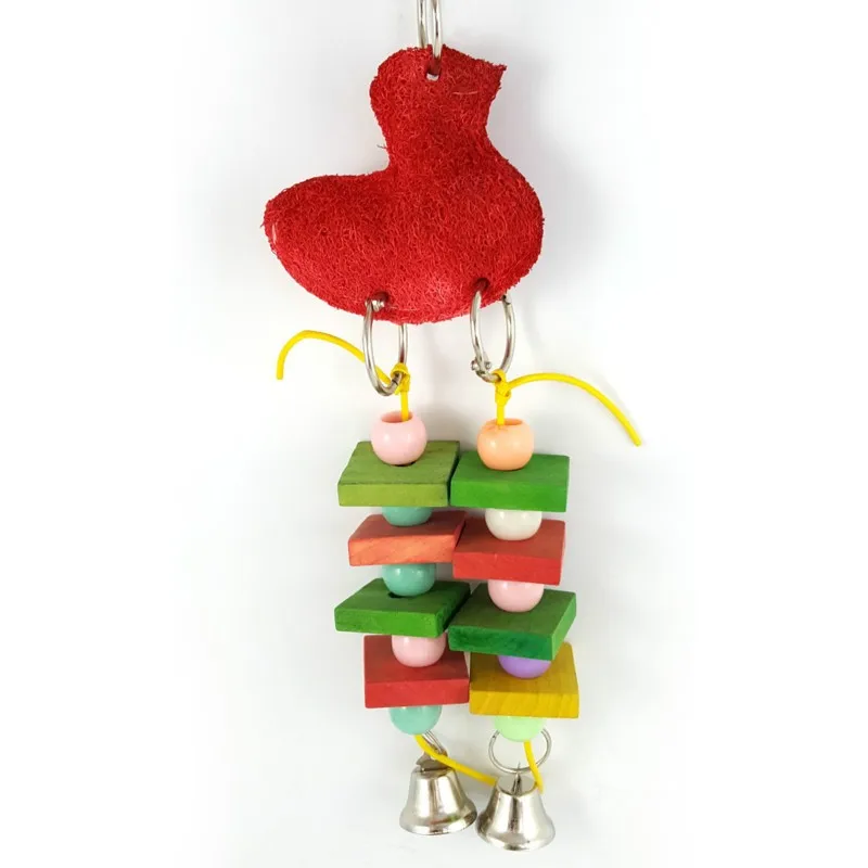 

Pet Products Bird Supplies Toy Parrot Natural Loofah Sponge Duck Grasping Gnawing Stand Swing Hanging Toys 2 Pc/lot