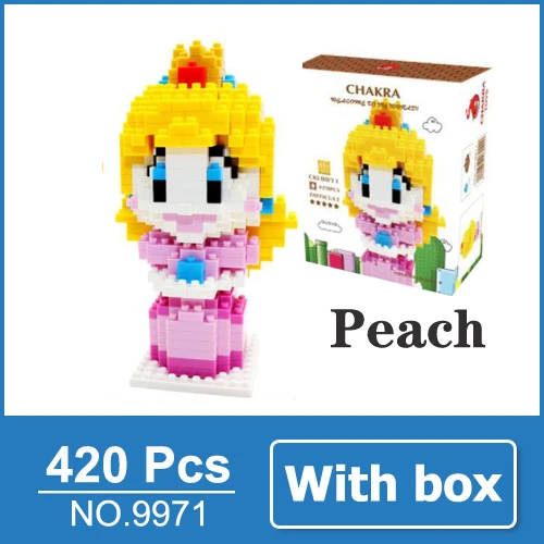Peach with box LOZ Mario Bros игрушечная фигурка модель Луиджи, Марио, Йоши строительные блоки японская игра аниматор игрушка для детей 9+ Подарочные игрушки - Цвет: Peach with box