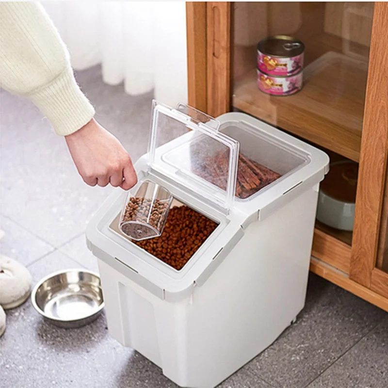 

Pet Dog Feeder Storage Food Container Mildew Large Capacity Storage Anti-Oxidation Dog Bowl Fresh Box Food Container Dog Bucket