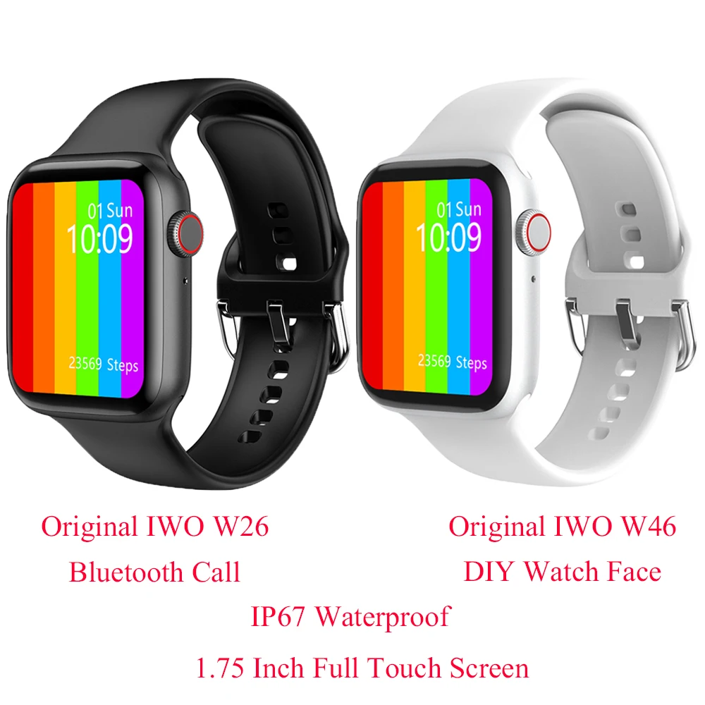 

IWO Smartwatch IWO W26 W46 Original Smart Watch Men Women 2021 IP67 Waterproof 44mm Android IOS PK iwo w12 Pro max 13 Series 6
