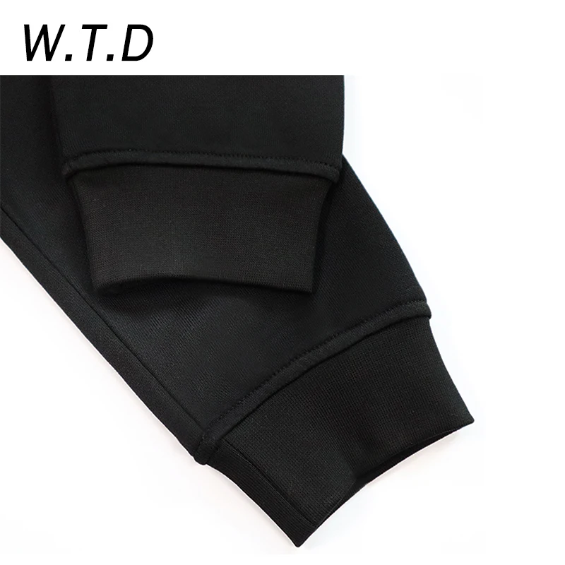 

W.T.D Men Hip Hop Sweatshirt Hoodie Trendy Crowd Printed Streetwear Harajuku Pullover Standard Hoodie Cotton Spring Black Hoodie