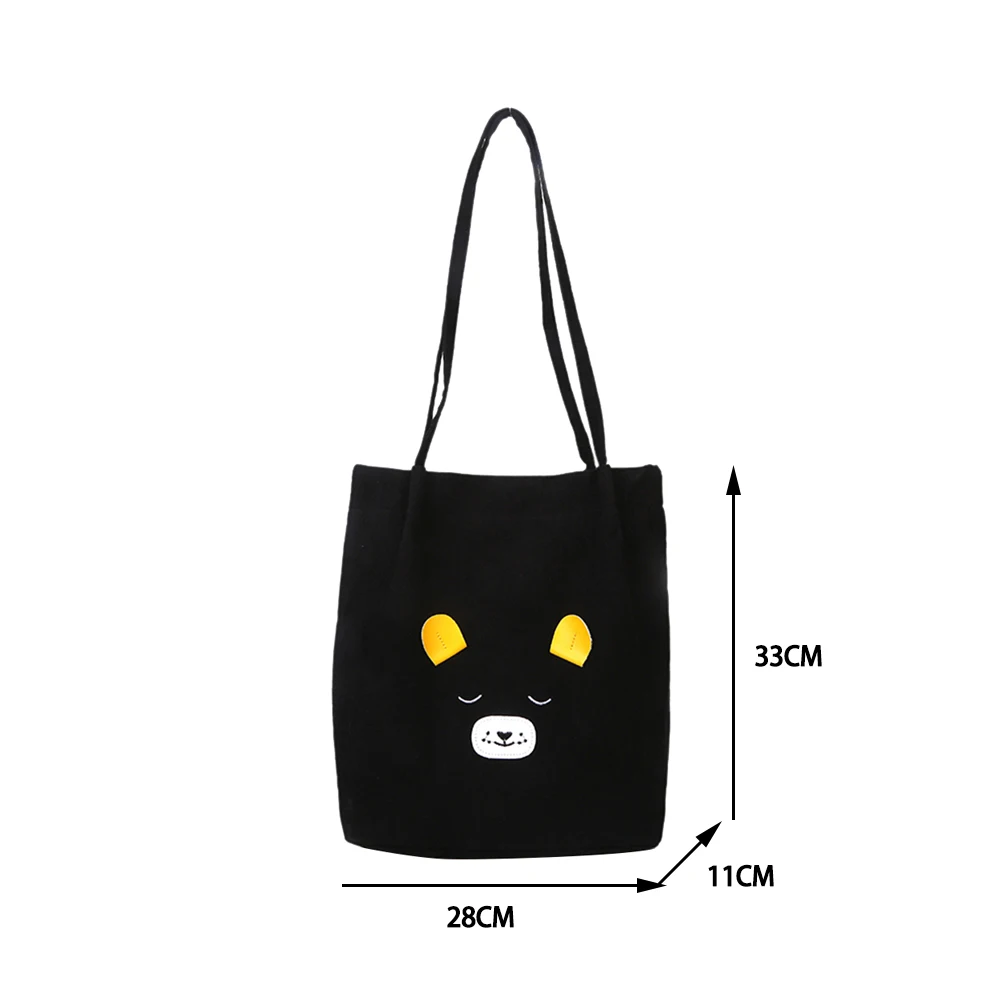

Cartoon Animal Pattern Top-handle Totes Women Fashion Handbag Corduroy Clutch Portable Travel Shoulder Satchel Bag
