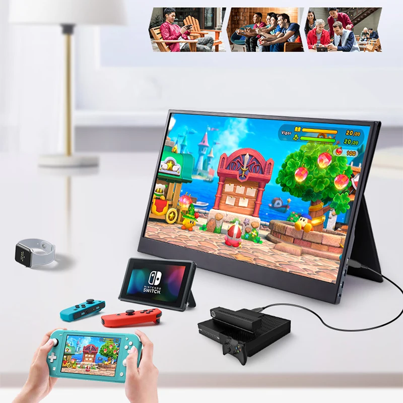 15 6 portable monitor lcd hd hdmi compatible usb type c display for pc laptop phone ps4 switch 1080p gaming monitor ips screen free global shipping