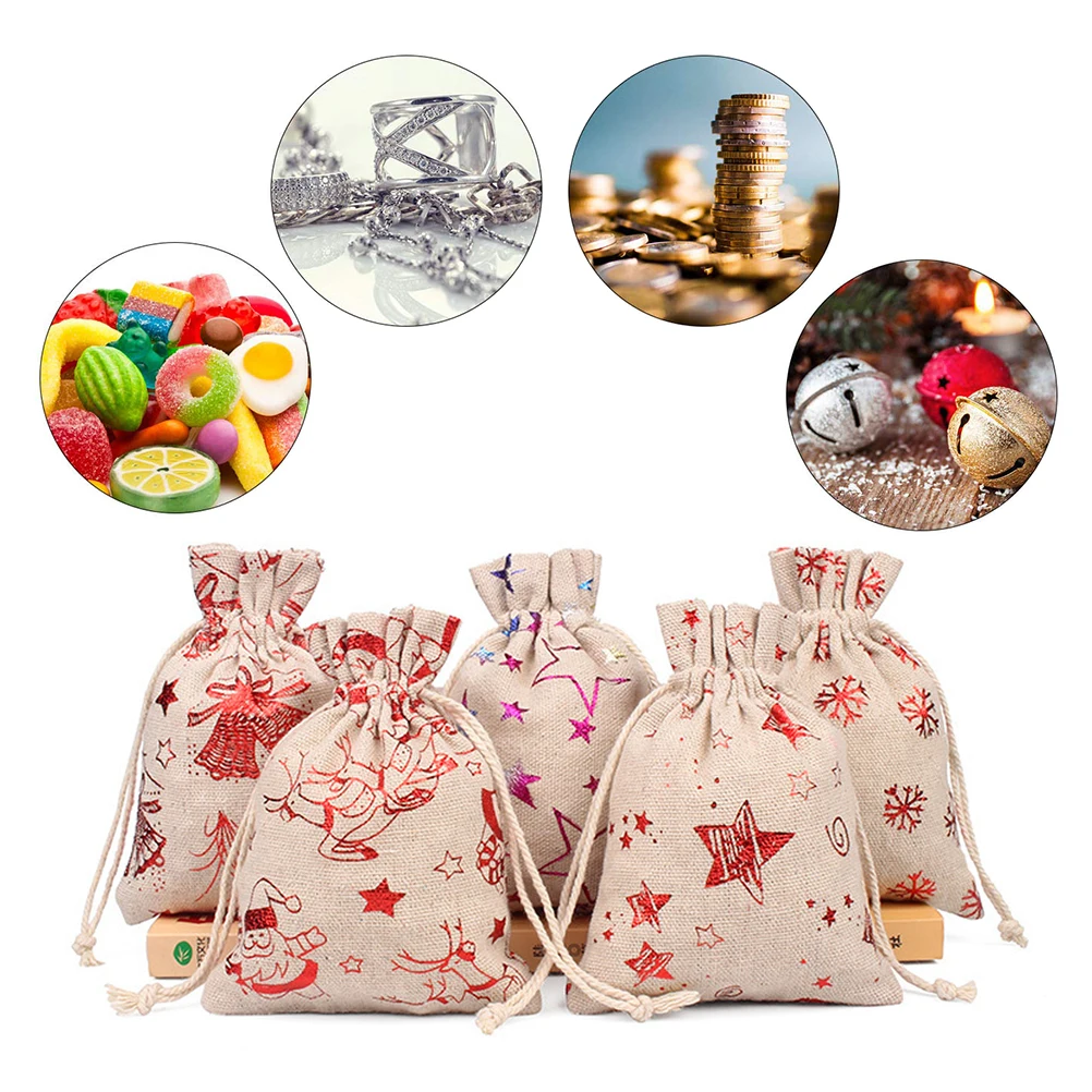 

DIY Christmas Advent Calendar Hanging Bag 24 Days Burlap Hanging Advent Calendars Garland Candy Gift Bags for Wall Home Office