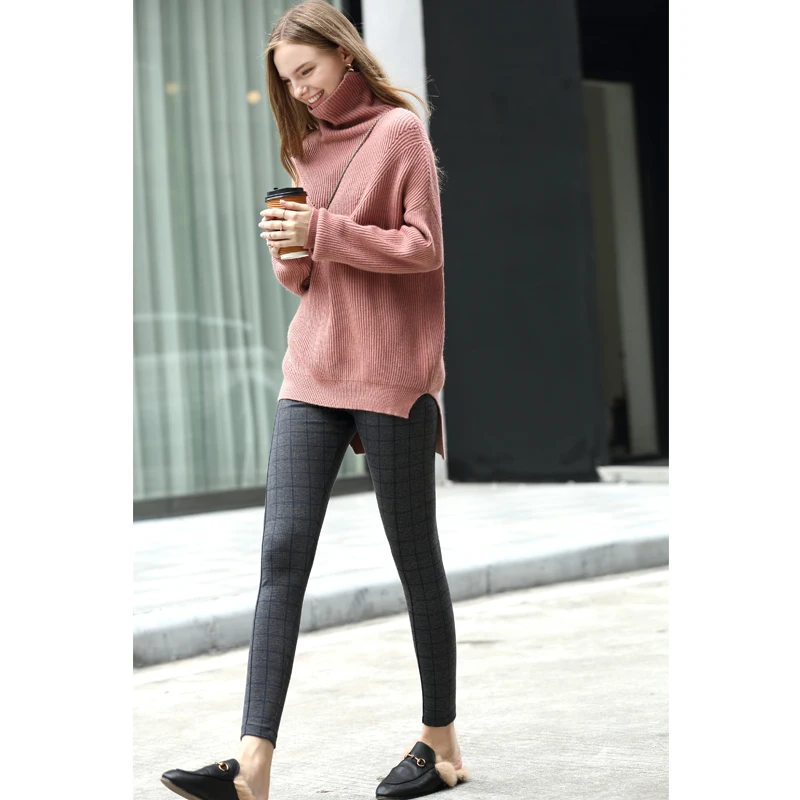 Женские леггинсы в клетку Amii зимние однотонные облегающие длинные брюки 11820146 |