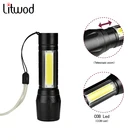 Светодиодный водонепроницаемый фонарик Q5 со встроенной батареей, 3 режима, алюминиевый светильник для кемпинга, противоударный, Регулируемый зум, спортивный светильник