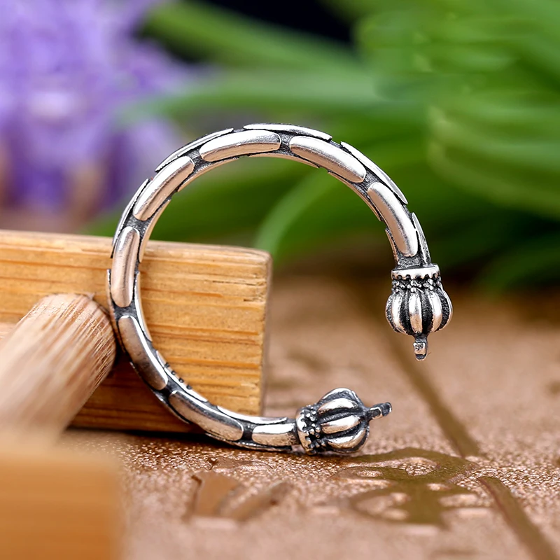 Женское Винтажное кольцо в виде короны из серебра 100% пробы|Кольца| |