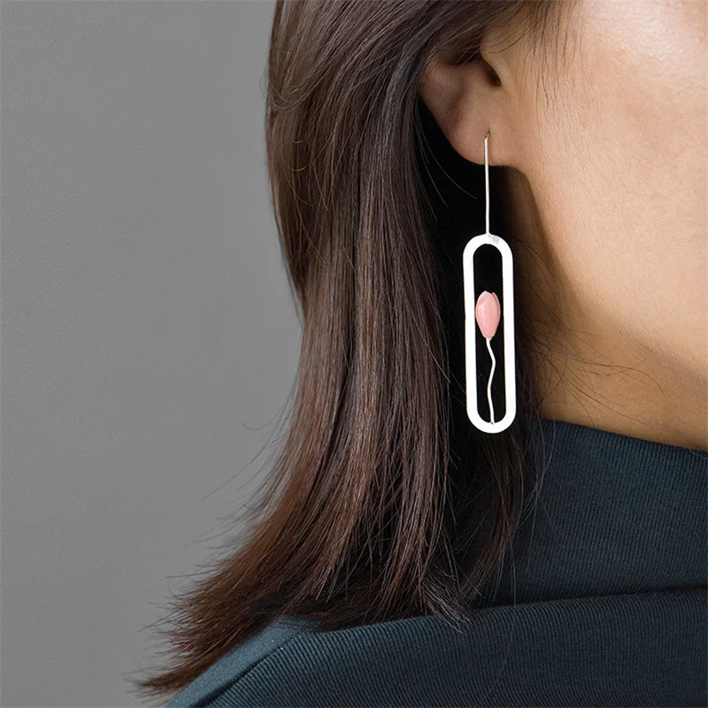 Серьги-гвоздики INATURE из стерлингового серебра 925 пробы с красными коралловыми