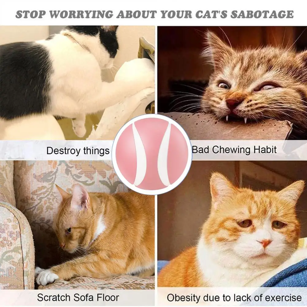 

Remote Control Cat Toys USB Electric Pet Smart Interactive Ball Multifunction360Degree Self Rotating LED Flashing Ball for Cats