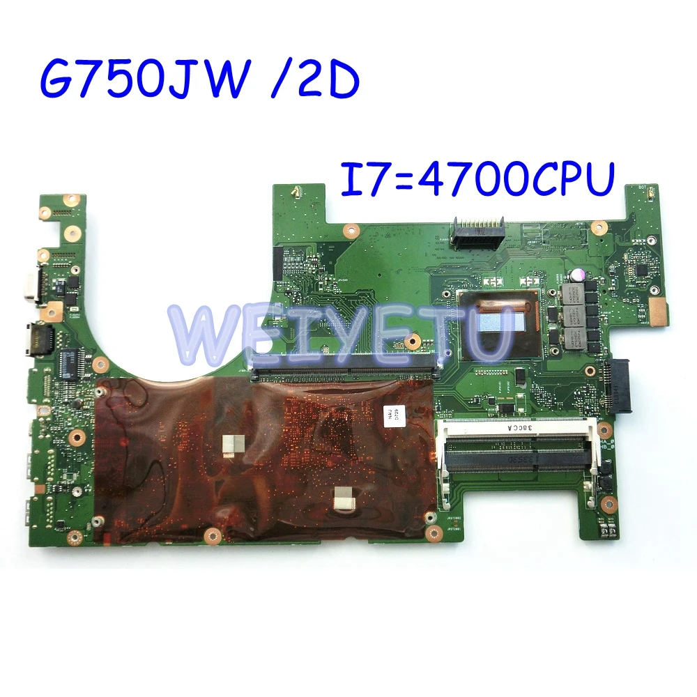 G750JW с i7 4700HQ CPU 2D LCD Разъем материнская плата для ASUS G750J G750 Материнская ноутбука Rev 2