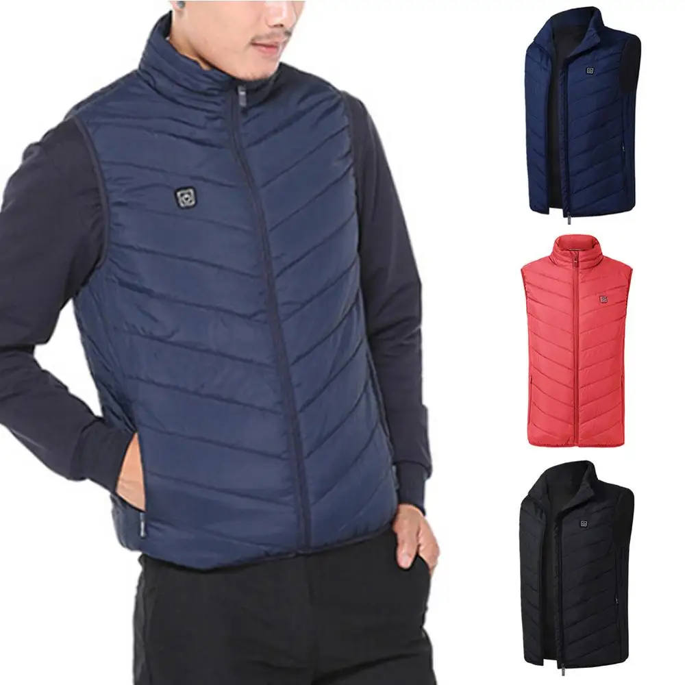 Heated Vest Washable Usb Charging Electric Heating Warm Jacket Control Temperature Outdoor Camping Hiking Warm Hunting Jacket