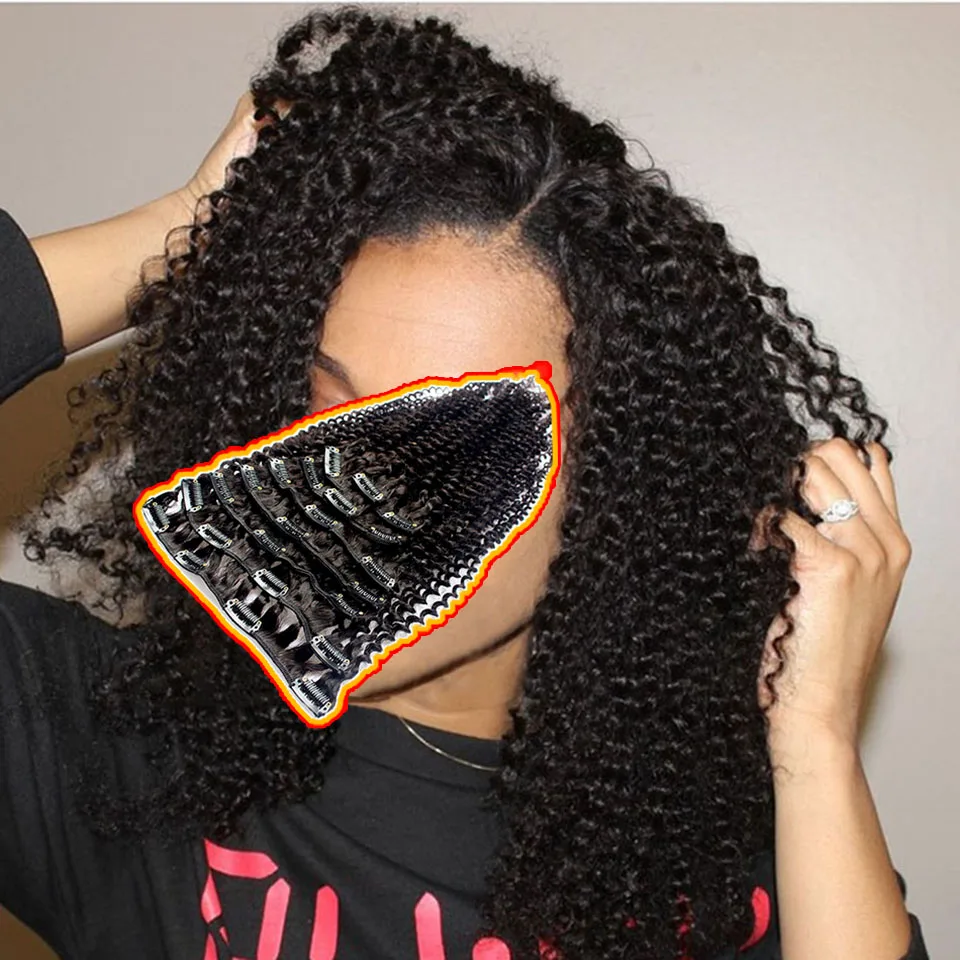 Наращивания на клипсах человеческие натуральные волосы производства Бразилии 4b