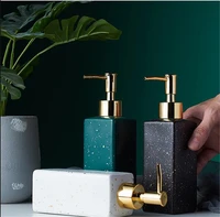 imitation marble pattern pump bottle luxury bathroom accessory ceramic glass shower handwashing fluid washing cups tools home