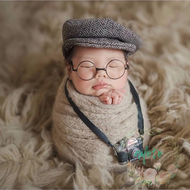 Новорожденный Фотография ребенок DIY реквизит создание джентльмен камера bebe костюм мальчик младенческой мини очки для кукол студия аксессуары