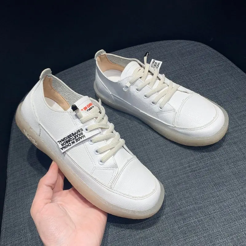 

Casual board shoes women's autumn flat bottom leather face Korean women's small white shoes women's shoes fashion