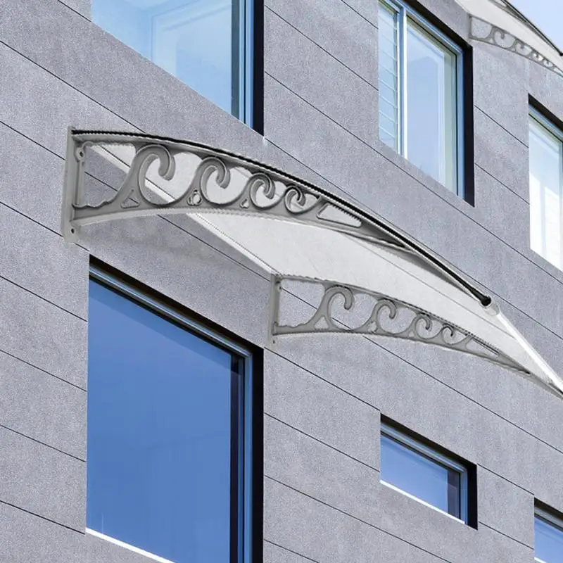 

Door Window Awning Aluminum Outdoor Sunshade And Rain Preservative Easy DIY Install Minimalist Style Front Back Patio Canopy HWC