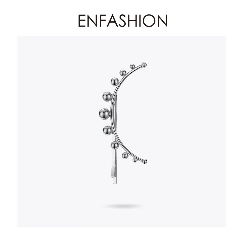 ENFASHION шариковые заколки для волос для женщин, аксессуары золотого цвета, заколки на голову, модные украшения для волос, подарки для девочек и друзей E1098 - Окраска металла: Silver color