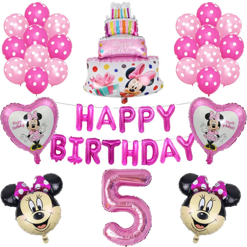 

1Set Mickey Mouse Minnie Foil Balloon Disney Theme Party Kids Happy Birthday Party Decoration Baby Shower Globos Gift For Kids
