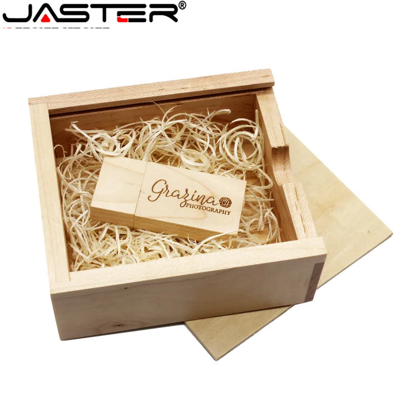 Фотоальбом JASTER из орехового клена деревянный usb + коробка карта памяти флешка 8 ГБ