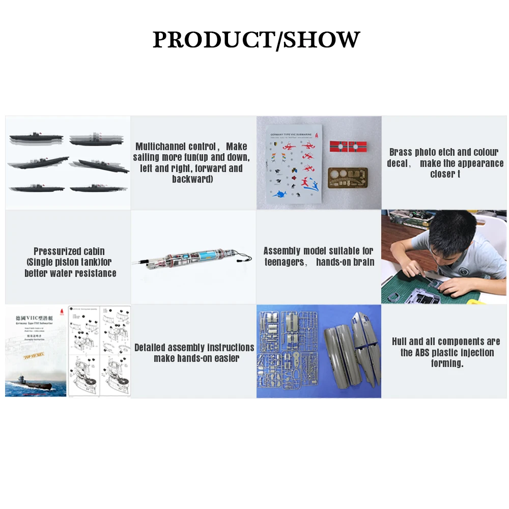 Немецкая подводная лодка типа U ARKMODEL VIIC RC Масштаб 1:48 пластиковые модели набор для
