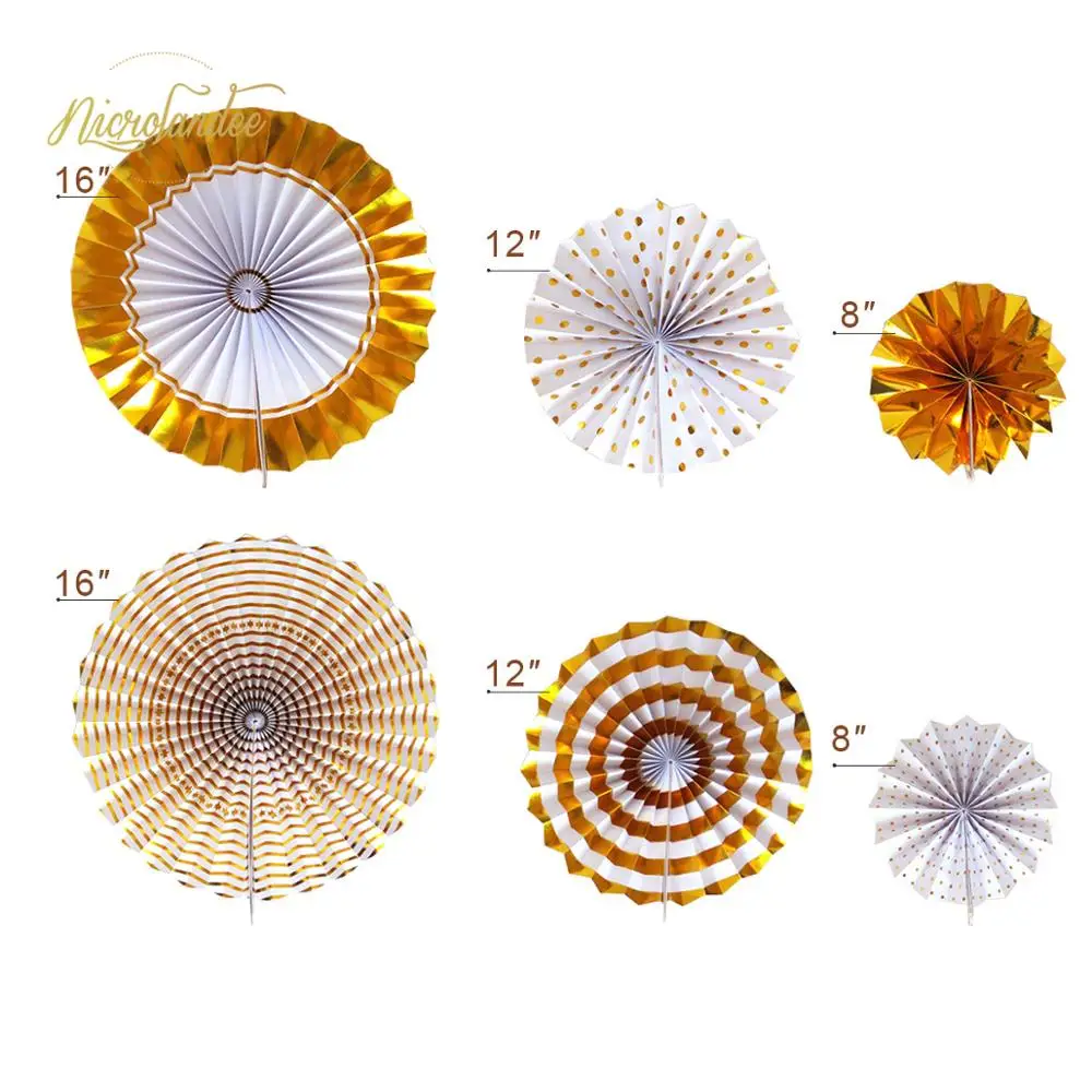 

NICROLANDEE 2020 New Year Party Decorations 48 pcs/set Balloons Black Gold Pom Poms Striped Paper Lanterns Fans DIY Home Decor