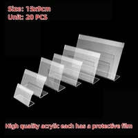 15x9cm 20pcs acrylic transparent display stand desk sign label frame price tag display business card holders acrylic holder