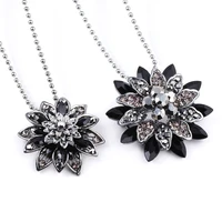 black dahlia necklace vintage flower crystal pendant badge for women men choker pins jewelry