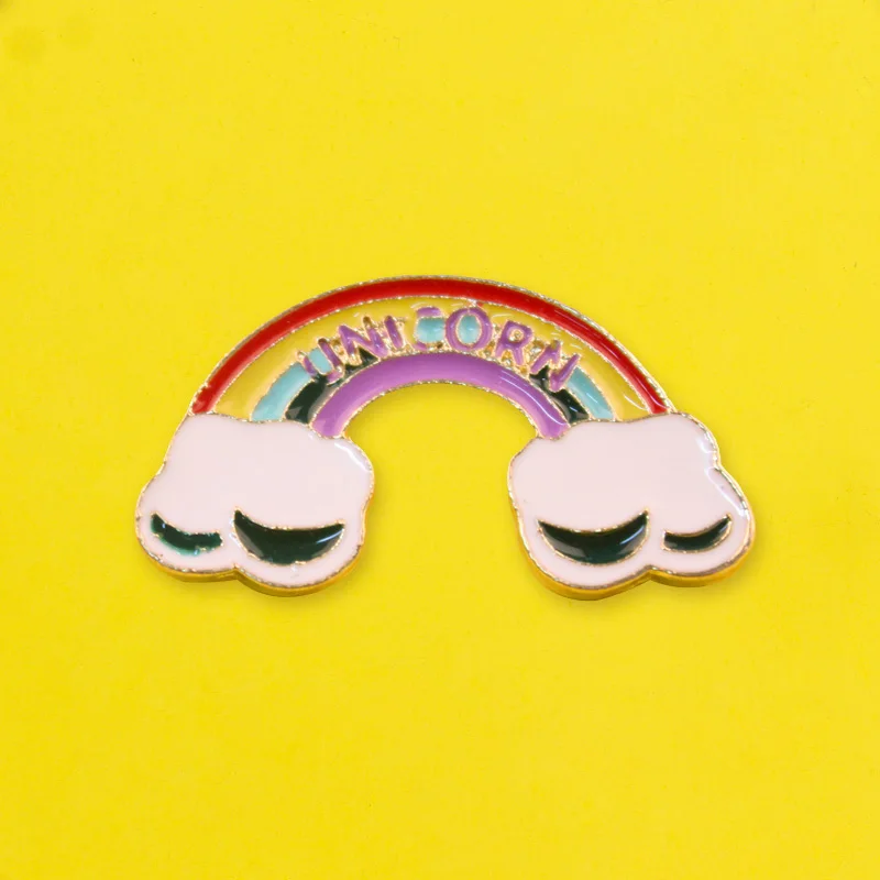 Значки на лацкан для одежды эмалированные значки рюкзака брошь в виде единорога |