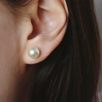 jujie korean stainless steel pearl stud earrings for women 2021 diameter 4mm 6mm 8mm sea shell hypoallergenic earing jewelry