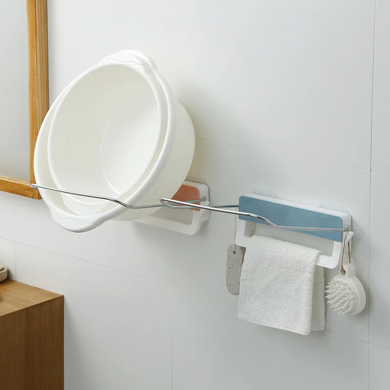

Punch-free Detachable Bathroom Shelf Kitchen Wall Shelves Wash Basin Storage Rack Towel Bar Robe Hooks Bathroom Accessories