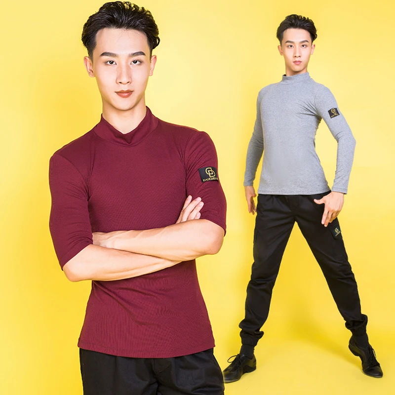 Новые латинские рубашки для взрослых красная/серая/белая Современная Одежда