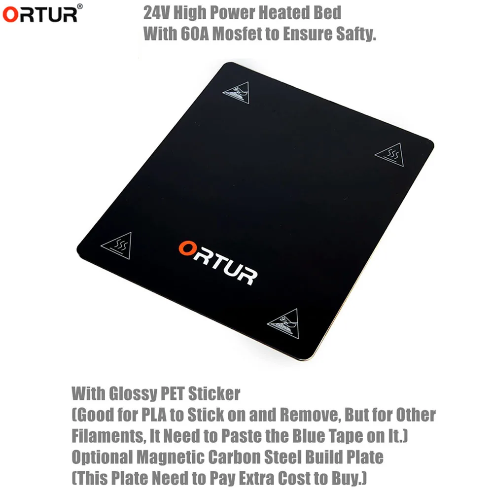 ORTUR 3D 5/10 шт. ПЭТ или магнитная накладка+ Съемная углеродистая сталь сборка поверхности пластины с подогревом кровати части для Ortur4 V1 V2 3d принтер