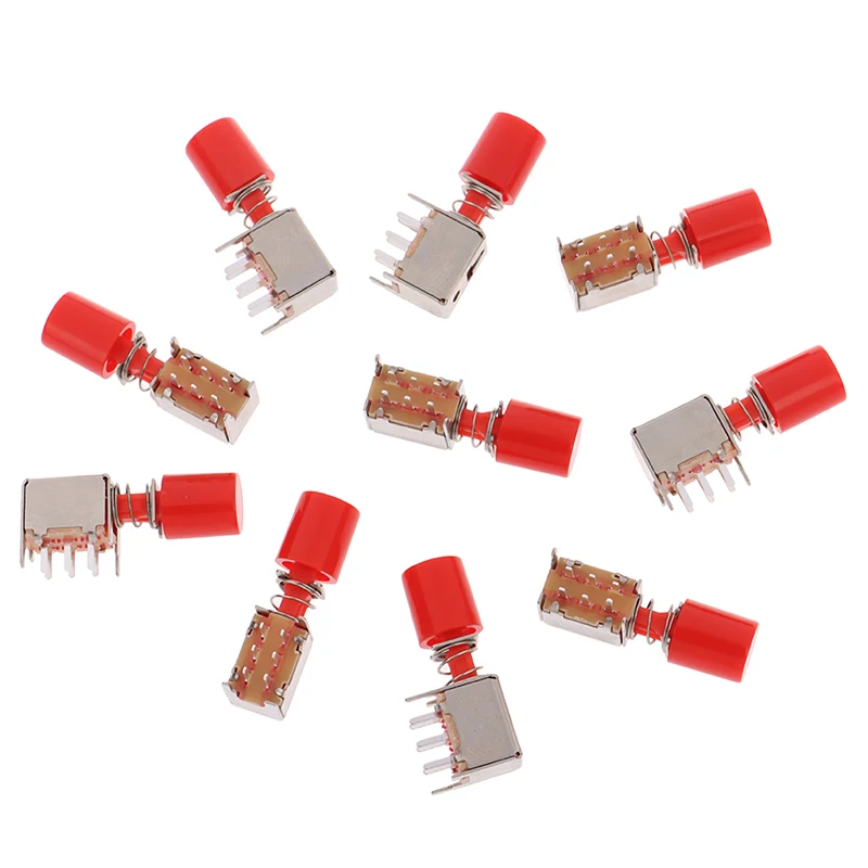 10 шт. 6-контактный самоблокирующийся кнопочный выключатель питания |