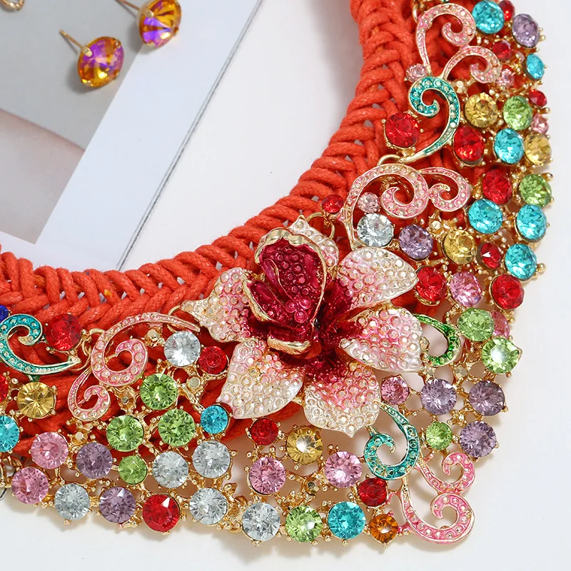 Богемный ювелирный набор модный роскошный австрийский кристалл плетеное