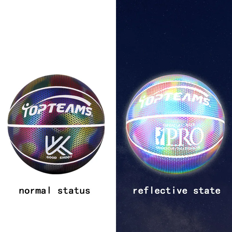 Светоотражающий баскетбольный мяч 7 # износостойкий светящийся ночсветильник