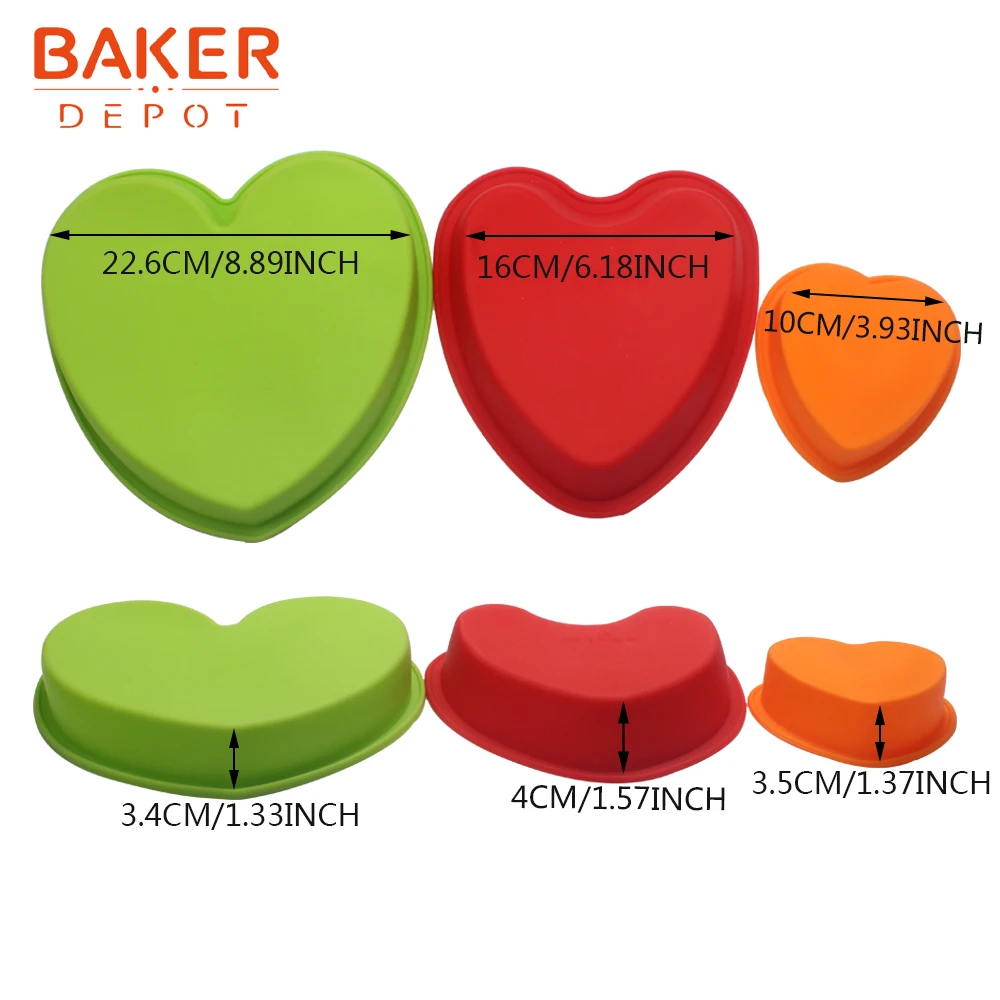 BAKER DEPOT, силиконовая форма для торта, сердце, форма для выпечки тортов, большие торты, хлебная выпечка, инструмент для кекса, форма для пиццы, сделай сам, на день рождения