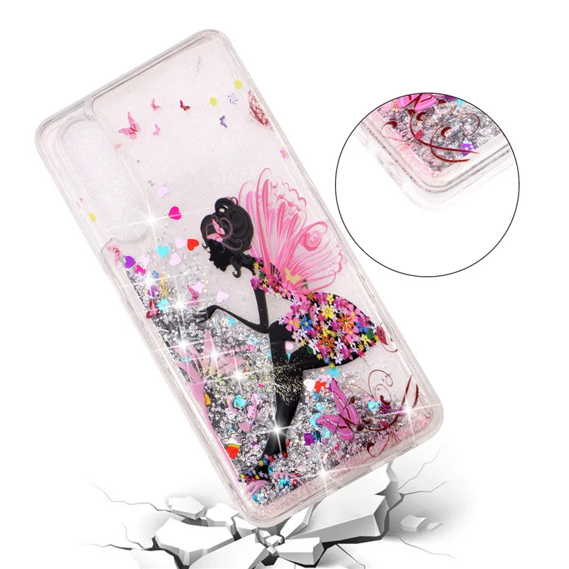 Мягкий пластиковый чехол с блестками TPU для телефона принтом девочек птиц собак