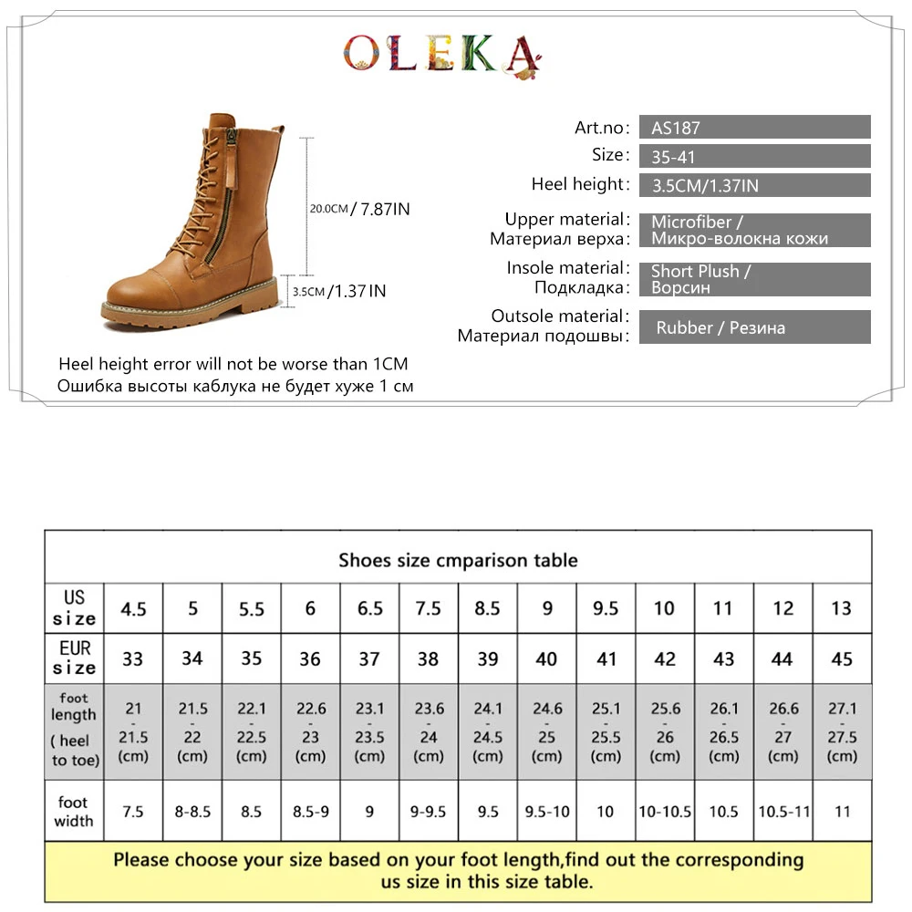 Женские зимние ботинки до середины икры OLEKA в римском стиле на платформе с
