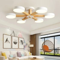 modern wooden ceiling light 368 lights indoor led lights for room luminaire suspension living room decoration bedroom hanglamp