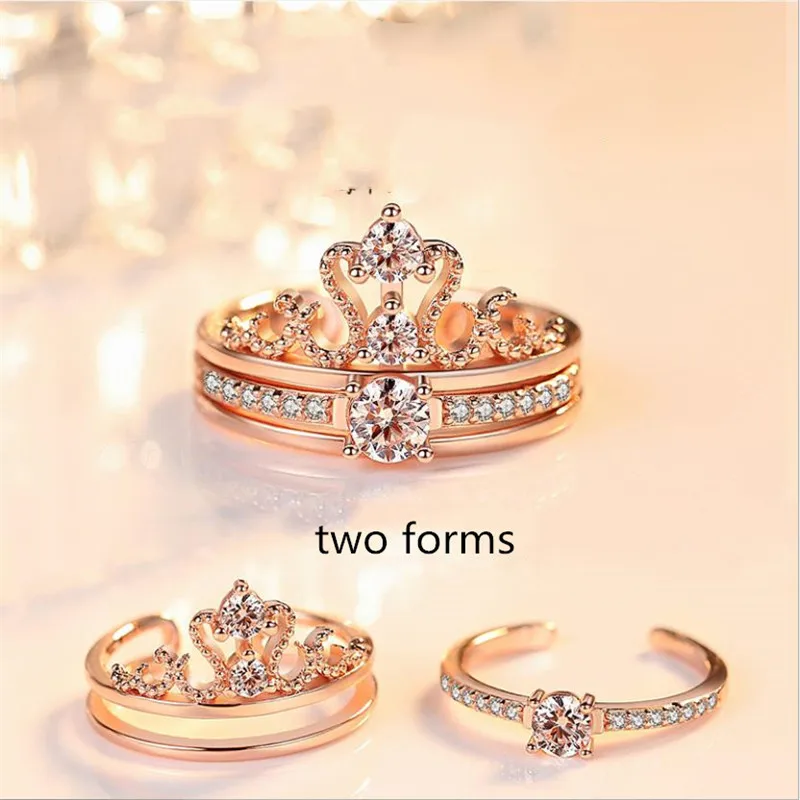 Блестящая Хрустальная корона женские кольца на палец ювелирные изделия тренд 2