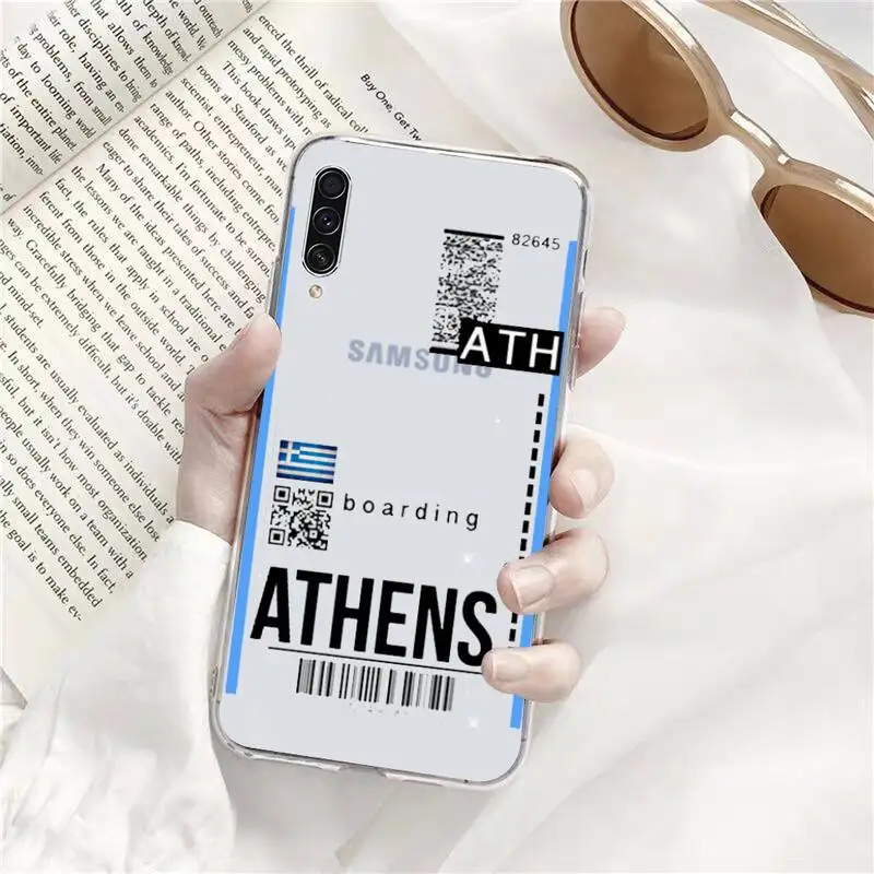 

USA UKTravel Airline Phone Case Transparent for xiaomi 11 redmi note 9 8 s pro Samsung A 71 51 21S S 20 fe 10 9 8 plus