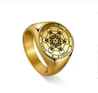 Печать семь Archangel Angel of Life, мужское кольцо из нержавеющей стали