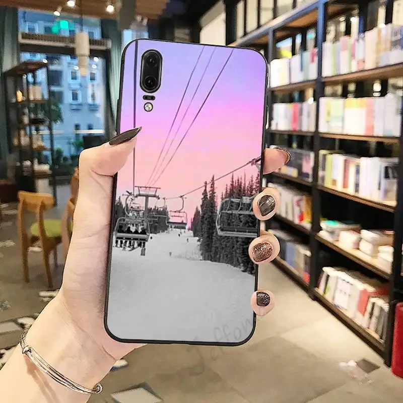 

Ski lift snow lanscape high quality luxury Phone Case shell For Huawei honor Mate P 10 20 30 40 Pro 10i 9 10 20 8 x Lite